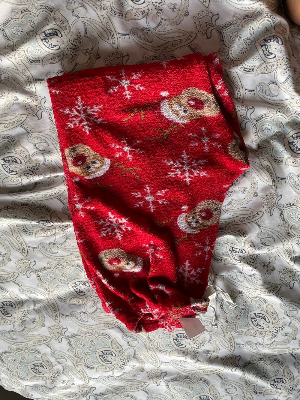 Red Holiday Reindeer Fleece Kids Pants